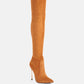 Jaynetts Stretch Suede Micro High Knee Boots