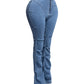 Jessica Bell Bottom Y2K Style Stretch  Bell Bottom Jeans