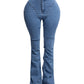 Jessica Bell Bottom Y2K Style Stretch  Bell Bottom Jeans