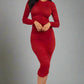 Josie Ruched Long Sleeve Midi Dress