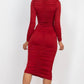 Josie Ruched Long Sleeve Midi Dress