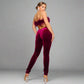 Josyln Feather Velvet Strapless Jumpsuit – Elegant Luxe Party Outfit