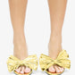 KALIA Gold Metallic Bow Mule - Elegant Stylish Comfort for Parties & Nights Out