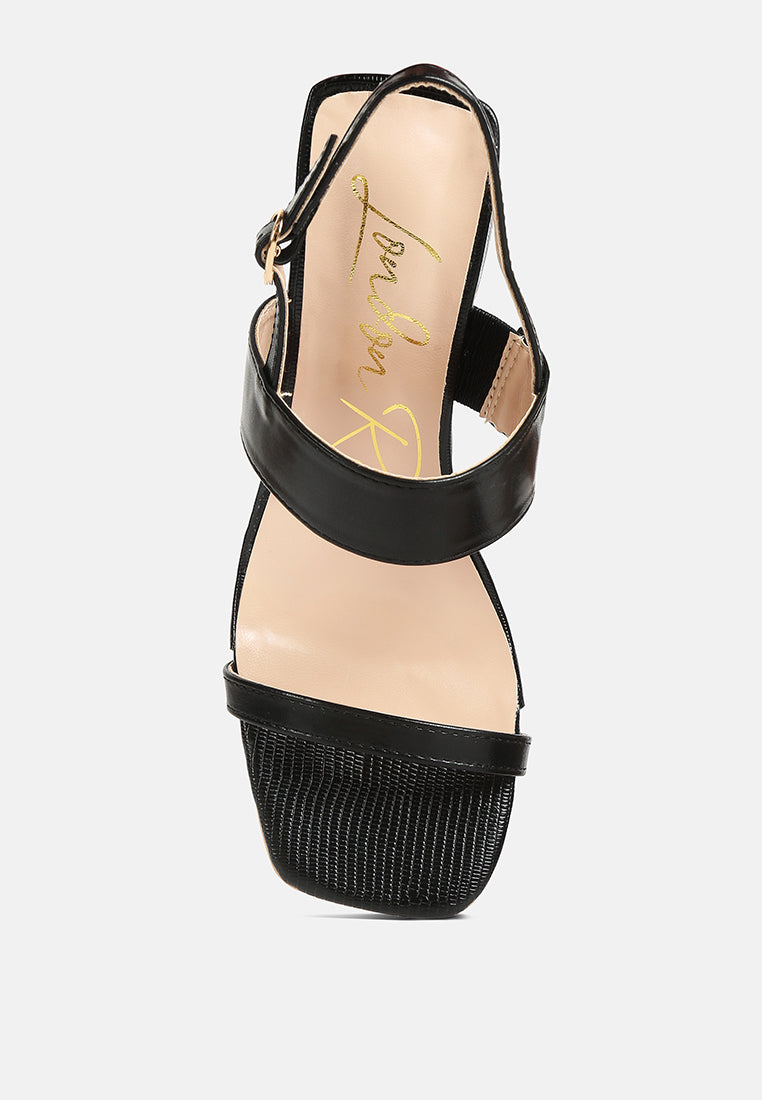 Kirk Elasticated Gussets Block Heel Sandals