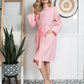 Knee-Length Waffle Kimono Robe