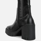 Kokum Faux Leather Platform Ankle Boots