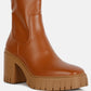 Kokum Faux Leather Platform Ankle Boots