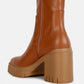 Kokum Faux Leather Platform Ankle Boots
