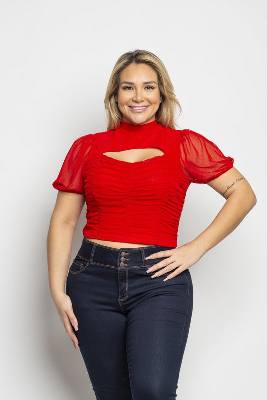 La Belle Nuit Sheer Sleeve Top