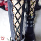 “Serenity” Lace-Up Black Socks