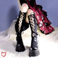 “Serenity” Lace-Up Black Socks