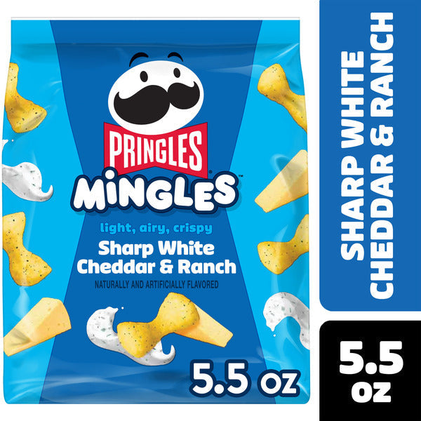 Pringles Mingles Sharp White Cheddar and Ranch Puffed Snacks, Cheese Puffs, 5.5 oz