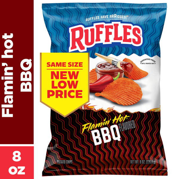 Ruffles Potato Chips Flamin' Hot BBQ Flavor