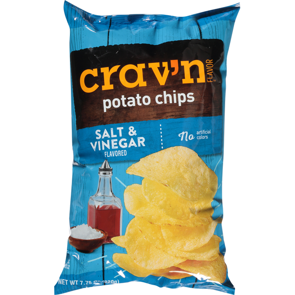 Crav'n Flavor Potato Chips, Salt & Vinegar Flavored