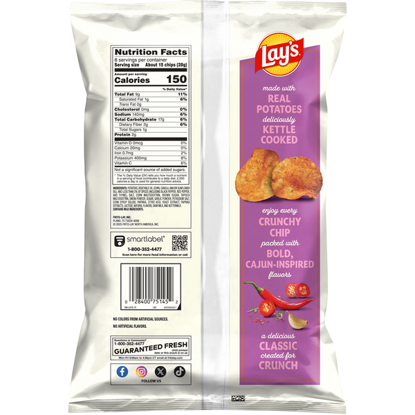 Lay's Kettle Cooked Cajun Spice Potato Chips