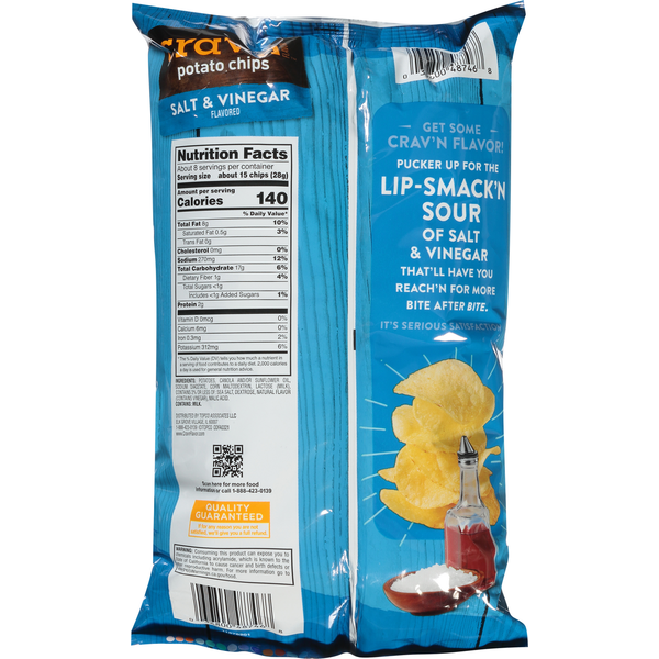 Crav'n Flavor Potato Chips, Salt & Vinegar Flavored