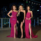 Stardust One Shoulder Sequin Gown - Fuchsia - FINAL SALE