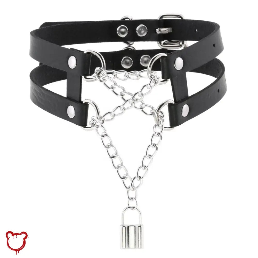 “Loc’d In” Leather Choker with Dual Lock