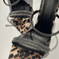 Leopardesse Leopard Print  Pointy Toe Stiletto Rhinestone Slides