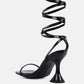 Lewk Strappy Tie Up Spool Heel Sandals