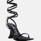 Lewk Strappy Tie Up Spool Heel Sandals