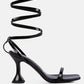 Lewk Strappy Tie Up Spool Heel Sandals