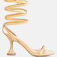 Lewk Strappy Tie Up Spool Heel Sandals