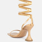 Lewk Strappy Tie Up Spool Heel Sandals