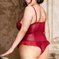 Faux Leather Flutter Lace Teddy