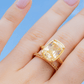 Sterling Silver Elongated Cushion Light Yellow CZ Cocktail Ring