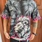 Lion Blaze Men's Graphic Tee & Flame Shorts Set – Fiery Streetwear with Bold Lion Print