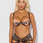 Lisa Leopard Print Lingerie Set - Micro Strappy Bra with Semi-Open Cup & Matching Thong