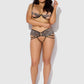 Lisa Leopard Print Lingerie Set - Micro Strappy Bra with Semi-Open Cup & Matching Thong
