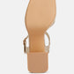 Lofty Metallic Faux Leather Block Heel Sandals