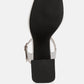 Lofty Metallic Faux Leather Block Heel Sandals