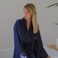 Lora Long silky robe with shawl collar