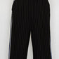 Luxurious Wide-Leg Striped Pants with Contrast Trim and Relaxed Double-Waistband Design