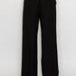 Luxurious Wide-Leg Striped Pants with Contrast Trim and Relaxed Double-Waistband Design