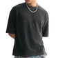 Heavyweight Waffle-Texture Washed Cropped Boxy T-Shirt (250GSM)