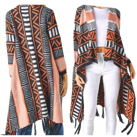 Mattie Abstract Maxi Cardigan