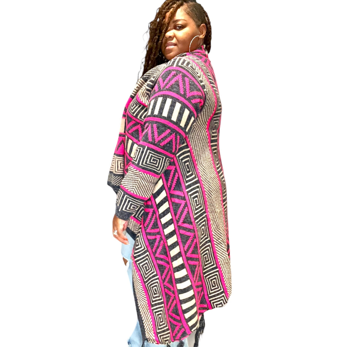 Mattie Abstract Maxi Cardigan