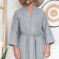 Waffle Kimono Spa Bathrobe -  Absorbent, Lightweight