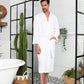 Waffle Kimono Spa Bathrobe -  Absorbent, Lightweight