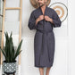 Waffle Kimono Spa Bathrobe -  Absorbent, Lightweight