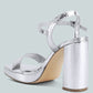 Merengue Textured High Block Heel Sandals