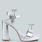 Merengue Textured High Block Heel Sandals