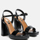 Merengue Textured High Block Heel Sandals