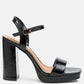 Merengue Textured High Block Heel Sandals