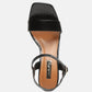 Merengue Textured High Block Heel Sandals