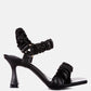 Merker Ruched Spool Heel Casual Sandals